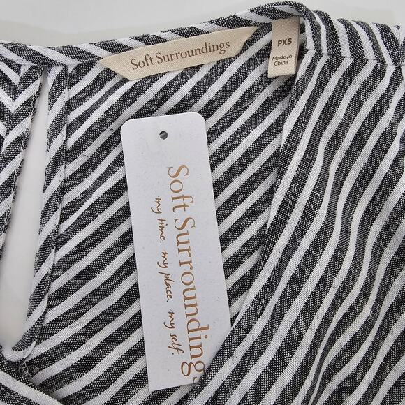 NWT Soft Surroundings Top Landfall Tunic Linen Blend Cold Shoulder PXS Petite XS - Picture 10 of 11